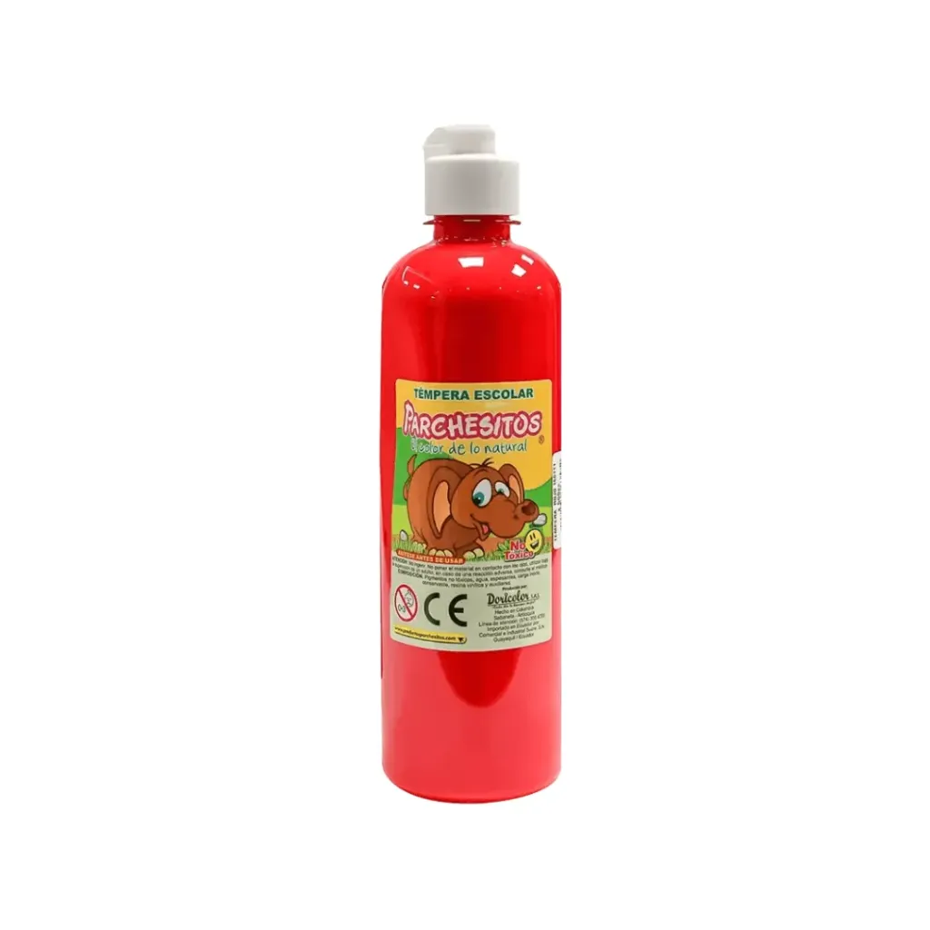 TEMPERA PARCHESITOS ROJA 500ML