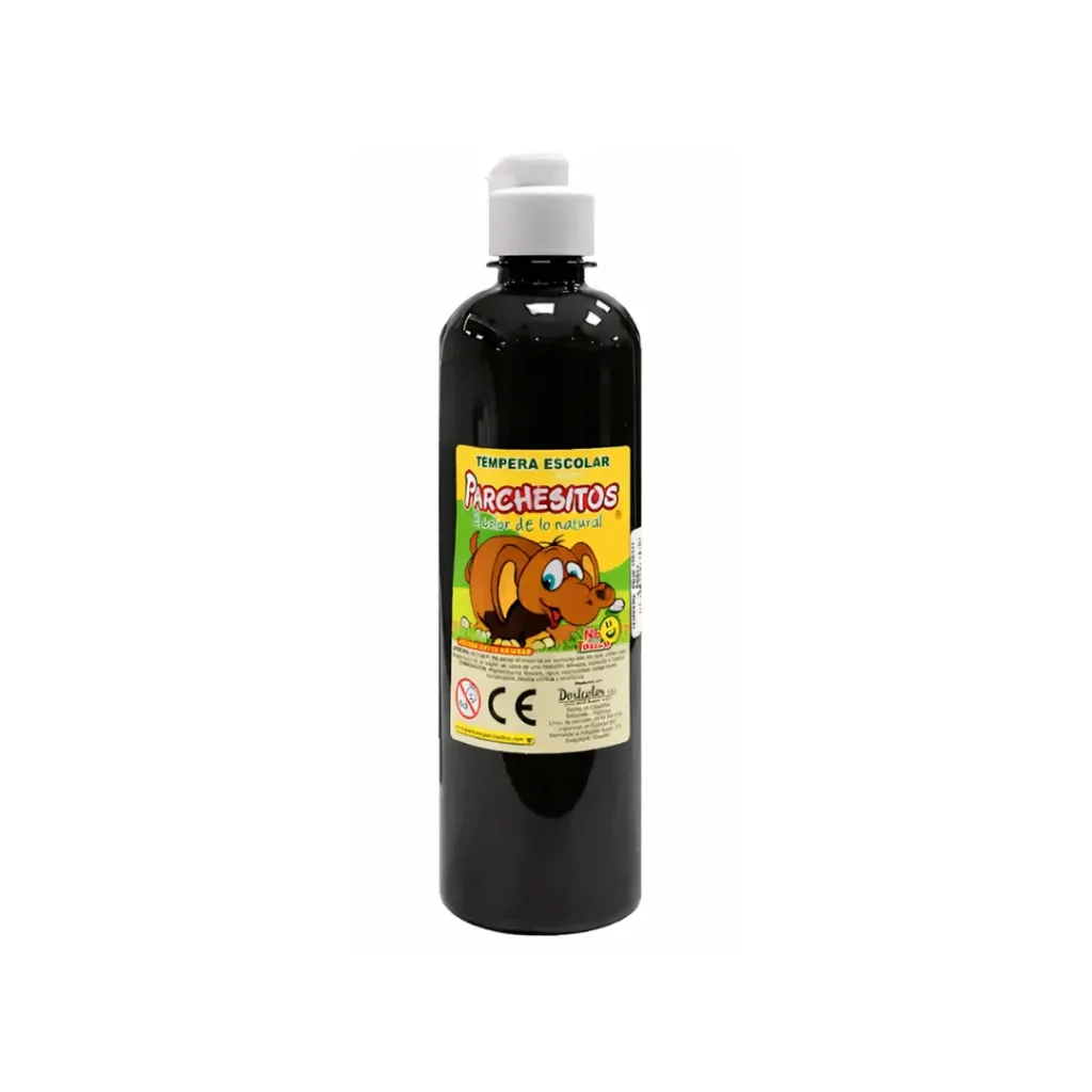 TEMPERA PARCHESITOS 500ML-NEGRA