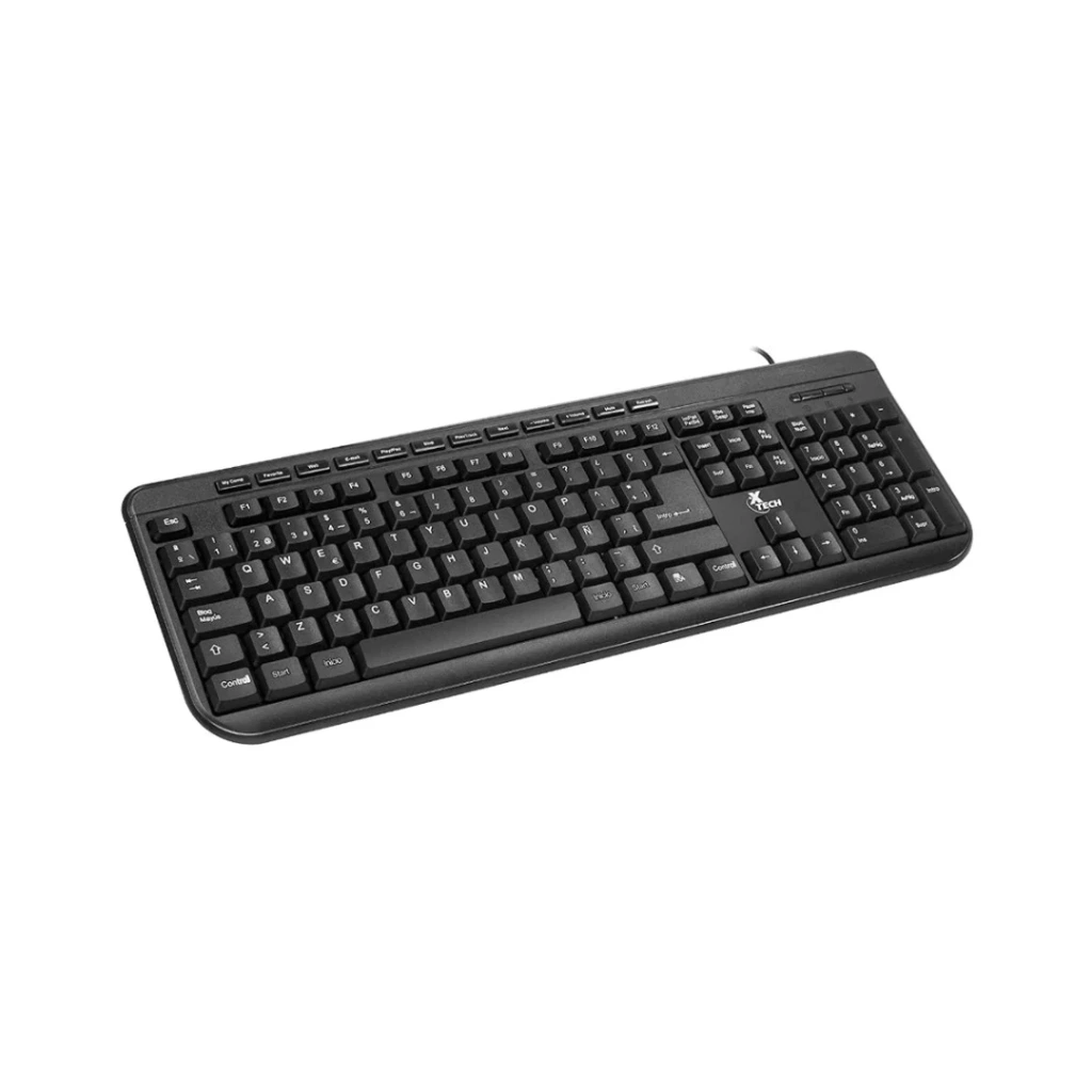 TECLADO XTECH STANDARD USB ESPAÑOL CON CABLE NEGRO XTK092S