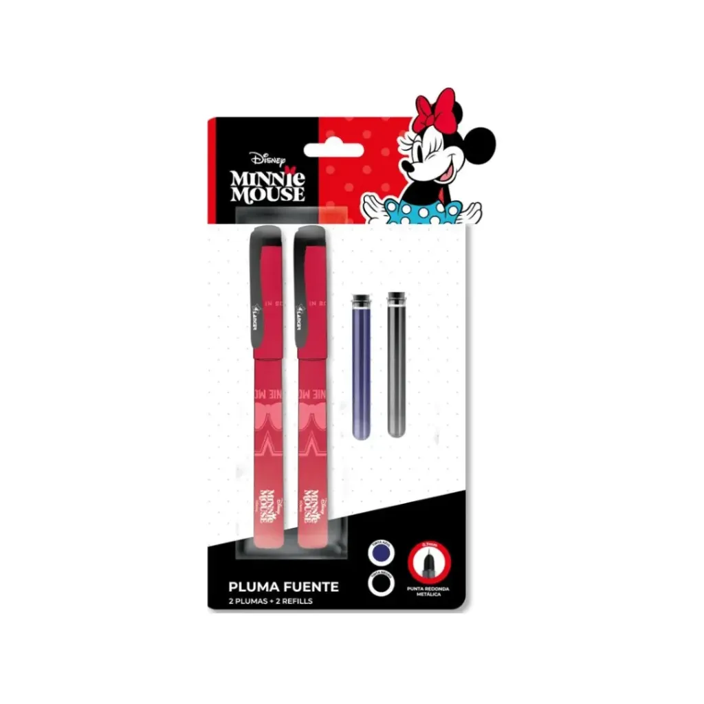 PLUMA FUENTE 0.7MM MINNIE BLISTER 2 UNIDADES T.AZ-NG