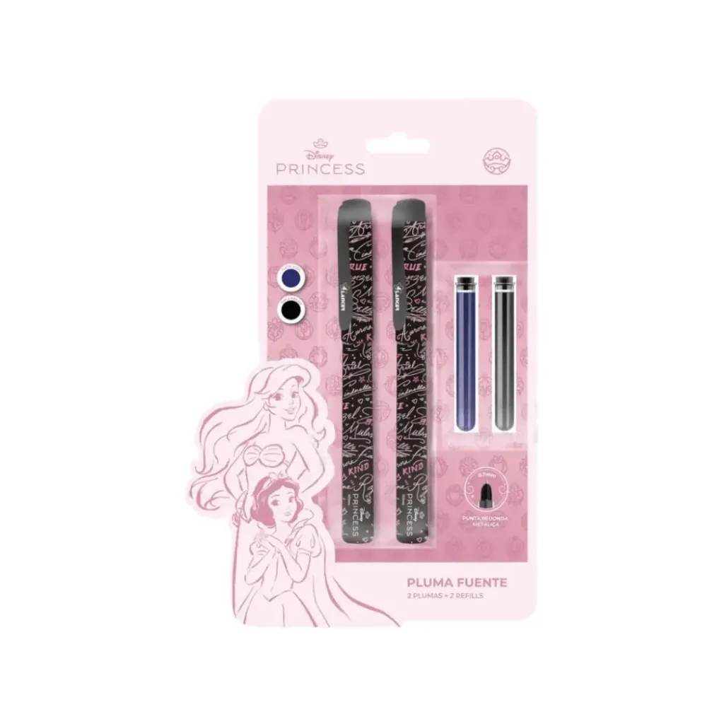 PLUMA FUENTE 0.7MM PRINCESAS BLISTER 2 UNIDADES T.AZ-NG