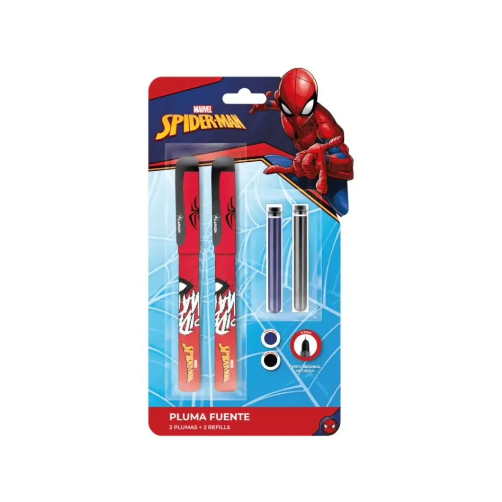 PLUMA FUENTE 0.7MM SPIDERMAN BLISTER 2 UNIDADES T.AZ-NG