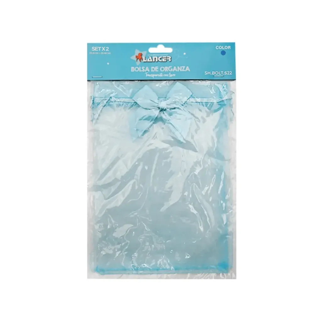 BOLSA DE ORGANZA AZUL-SX2-15.24X22.86CM