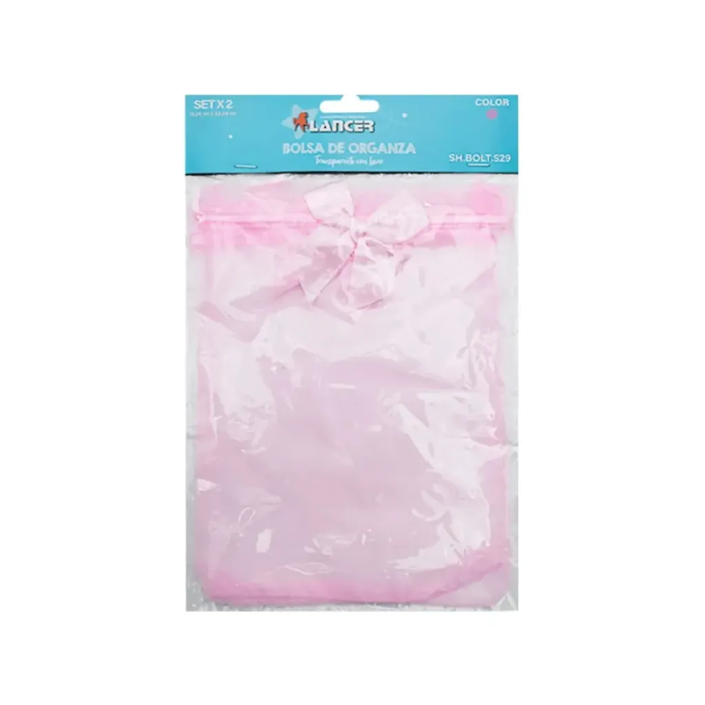 BOLSA DE ORGANZA ROSADA-SX2-15.24X22.86CM