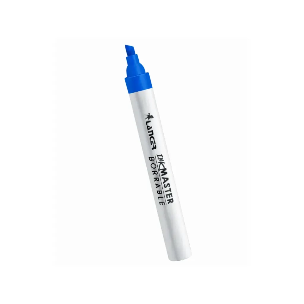 MARCADOR PIZARRA LANCER PUNTA BISEL AZUL