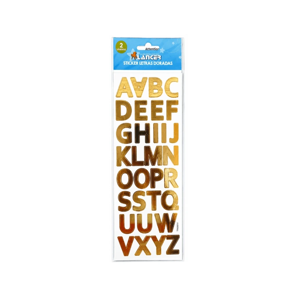STICKER LETRAS DORADAS