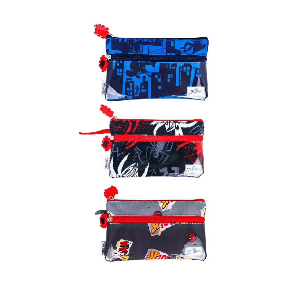 CARTUCHERA 2 BOLSILLOS SPIDERMAN 23X16.5CM