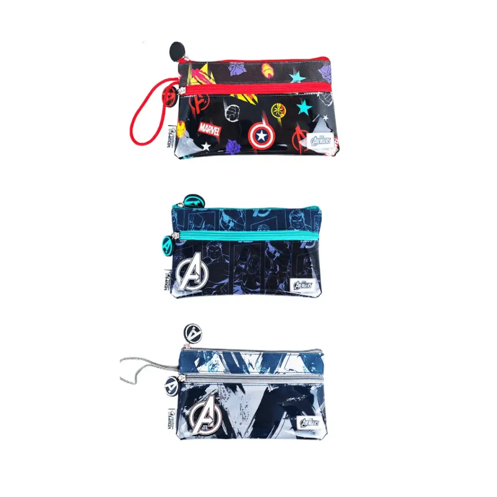 CARTUCHERA 2 BOLSILLOS AVENGERS 23X16.5CM